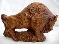 Резьба по дереву.Скульптура зубр2